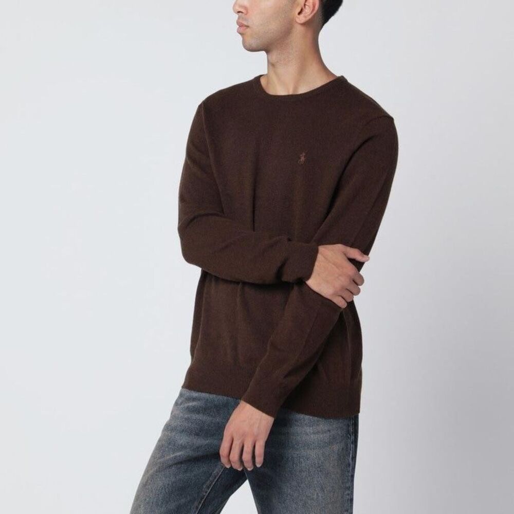 POLO RALPH LAUREN Men's Crewneck Wool Sweater Men Beige Sweaters & Cardigans
